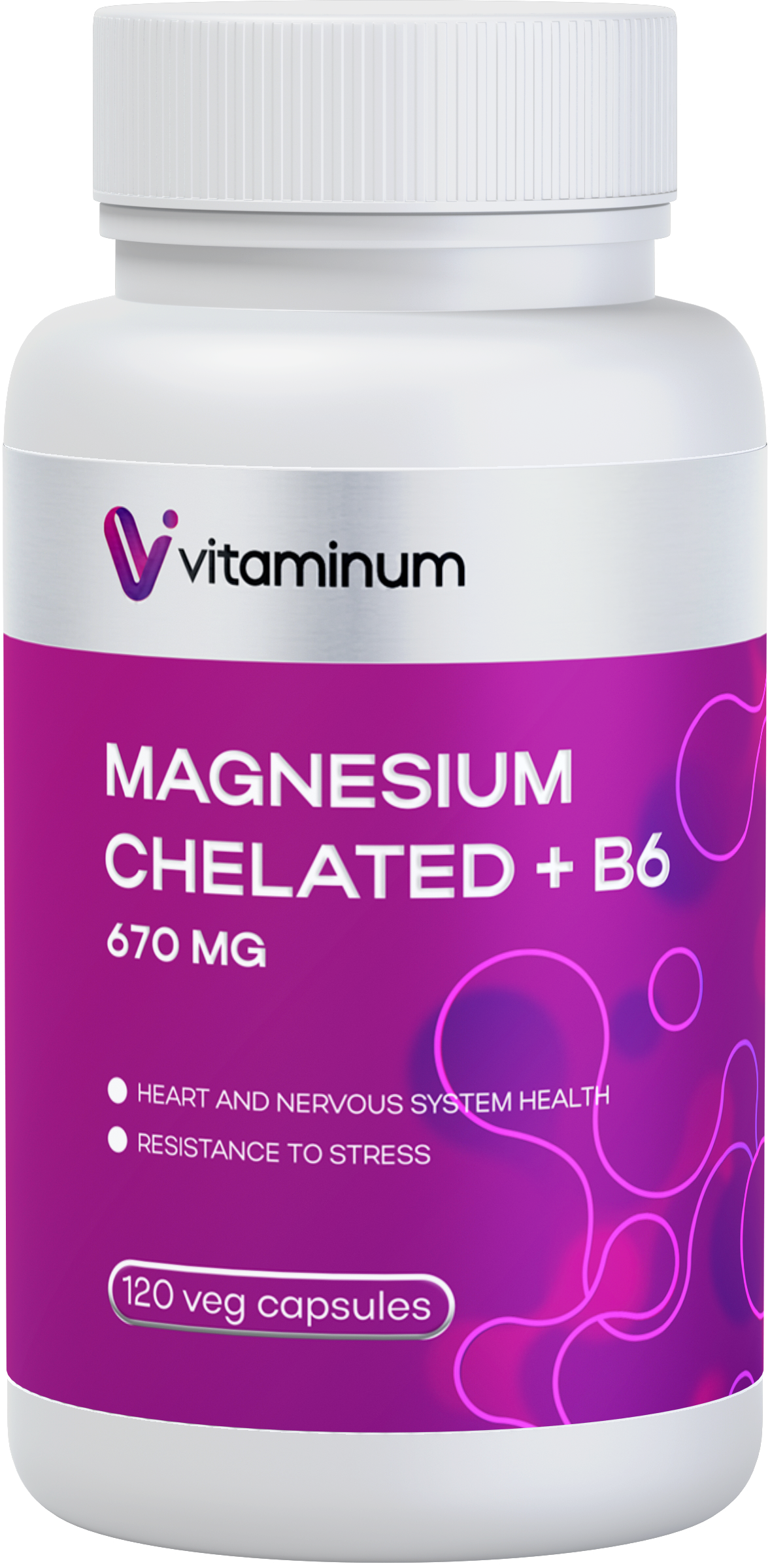  Vitaminum МАГНИЙ ХЕЛАТ + витамин В6 (670 MG) 120 капсул 800 мг  в Нижнем Тагиле